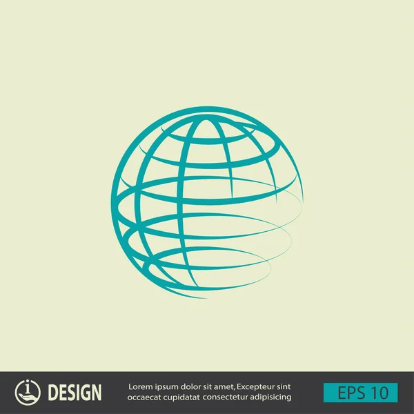 Pictograph van wereldbol icoon — Stockvector