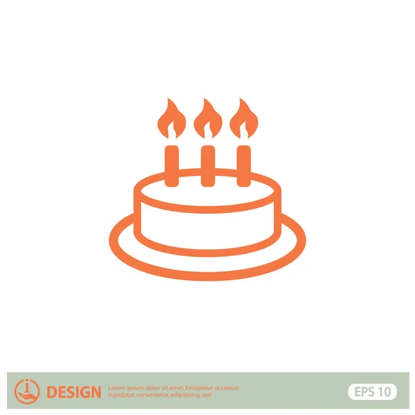 Pictograph of cake with candles — Stock Vector