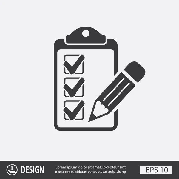 Pictograph of checklist and pen — Stock Vector