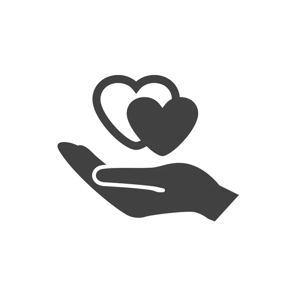 Pictograph voor hearts in hand — Stockvector