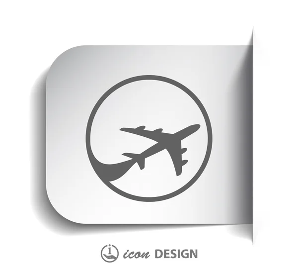 Pictograph ikon pesawat terbang - Stok Vektor