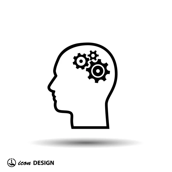 Pictografía de engranajes en la cabeza — Archivo Imágenes Vectoriales