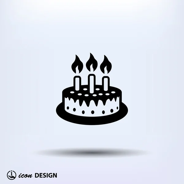 Cake with candles icon — Stock Vector