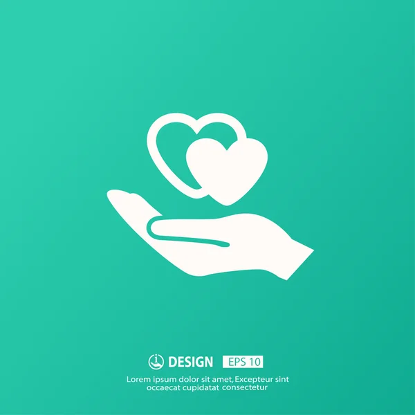 Pictograph voor hearts in hand — Stockvector