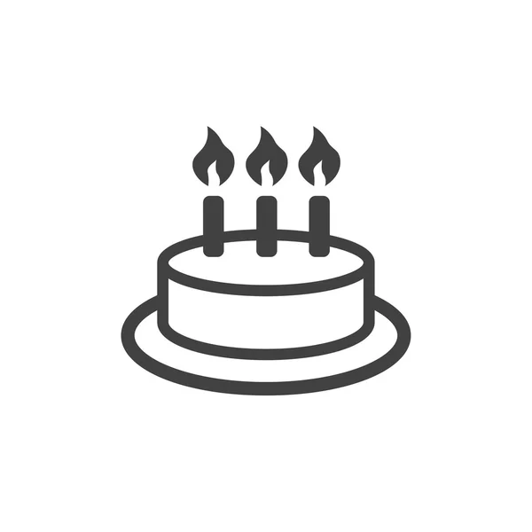 Pictografía de pastel con velas — Vector de stock