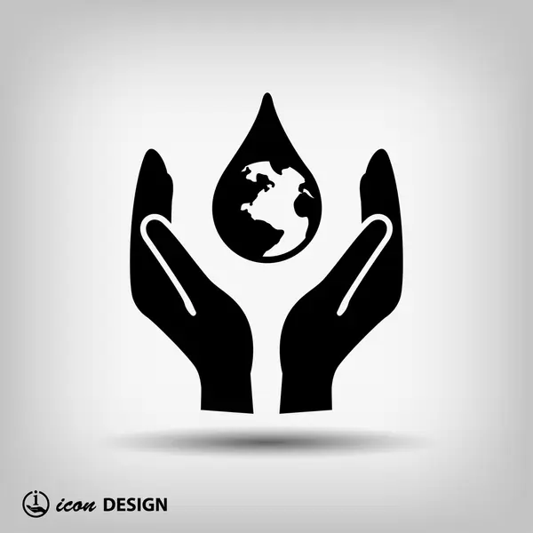 Water drop in hands — Stock Vector