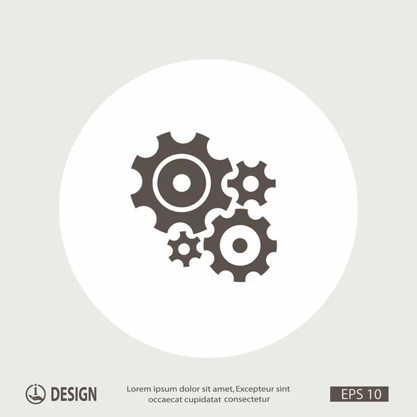 Pictograph of gears icon — Stock Vector