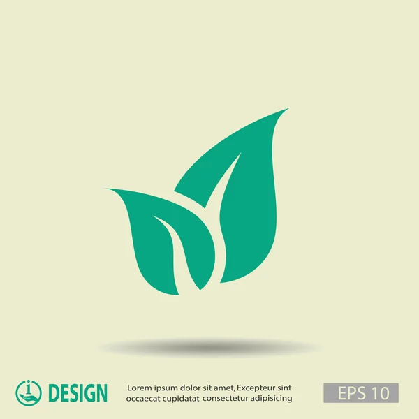 Bladeren, eco-pictogram — Stockvector