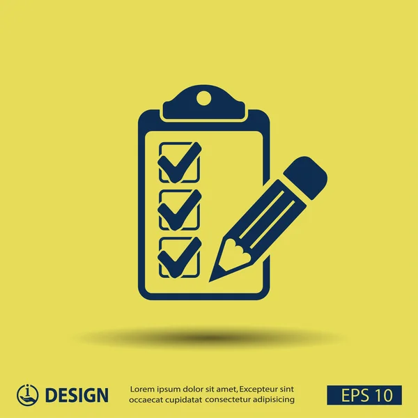 Pictogramme de la liste de contrôle et du stylo — Image vectorielle