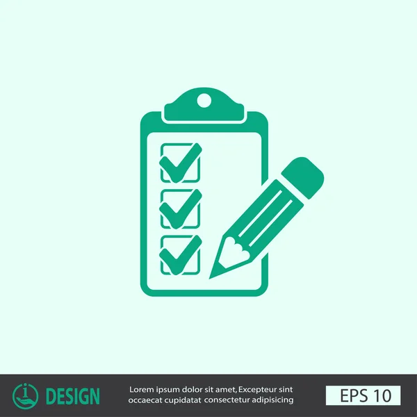 Pictograph checklista och penna — Stock vektor