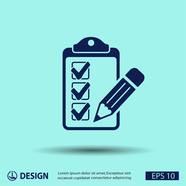 Pictograph van controlelijst en pen — Stockvector