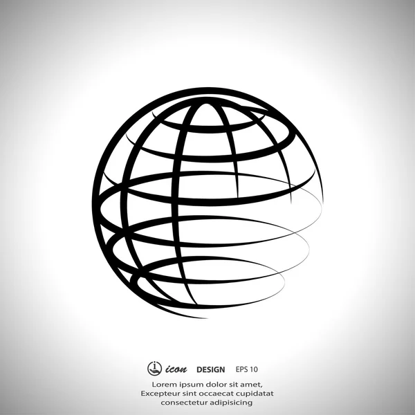 Pictograph of globe icon — Stock Vector