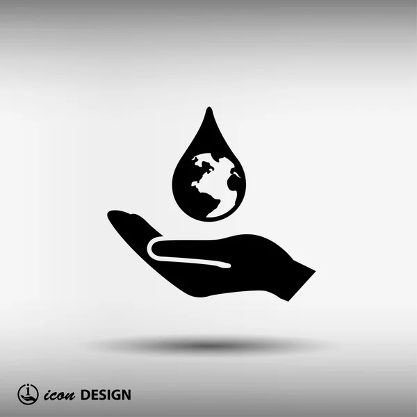 Water drop in hand — Stock Vector