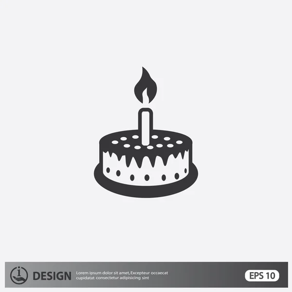 Pictograph of cake with candle — Stock Vector