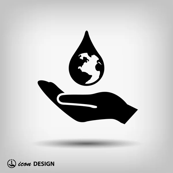 Water drop in hand — Stock Vector