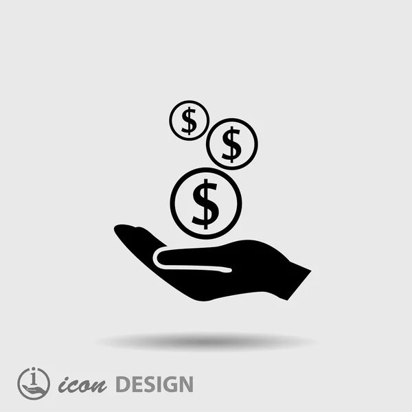 Pictograph of money in hand — Stock Vector