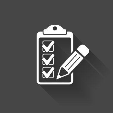 Pictograph of checklist and pen clipart