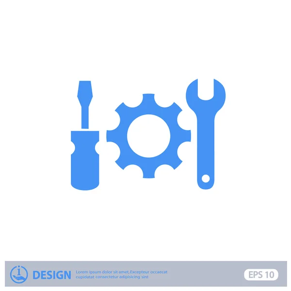 Pictogramme d'engrenages et d'outils — Image vectorielle