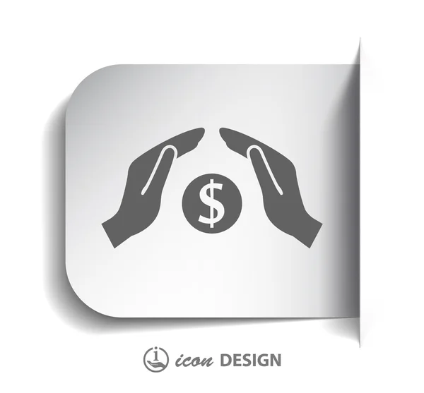 Pictograph of money in hands — Stock Vector