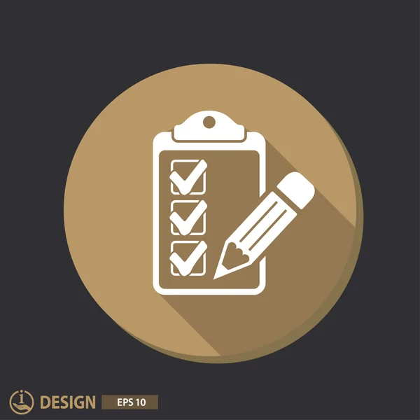 Pictograph van controlelijst en pen — Stockvector