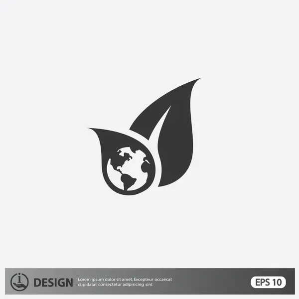Eco signe avec feuilles — Image vectorielle