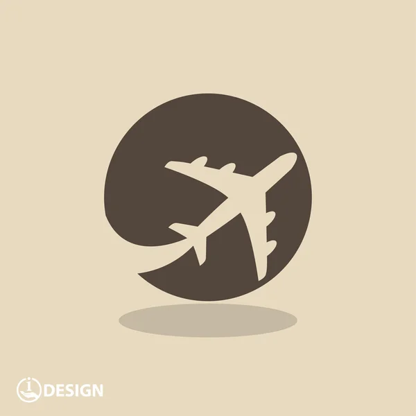 Pictograph of airplane icon — Stock Vector