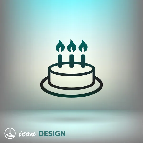 Piktogramm von Kuchen mit Kerzen — Stockvektor