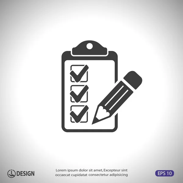 Pictograph of checklist and pen — Stock Vector