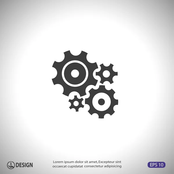 Pictograph of gears icon — Stock Vector