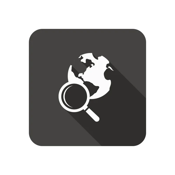 Pictogramme de recherche avec globe — Image vectorielle