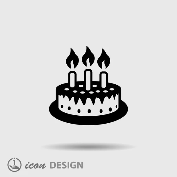 Cake with candles icon — Stock Vector