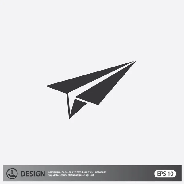 Pictograph van papieren vliegtuigje — Stockvector