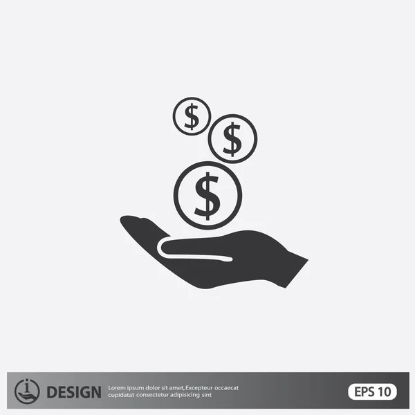 Pictograph of money in hand — Stock Vector