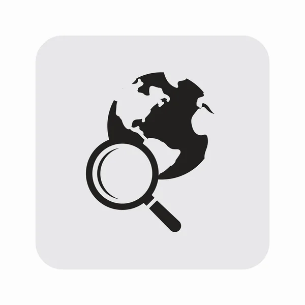 Pictogramme de recherche avec globe — Image vectorielle