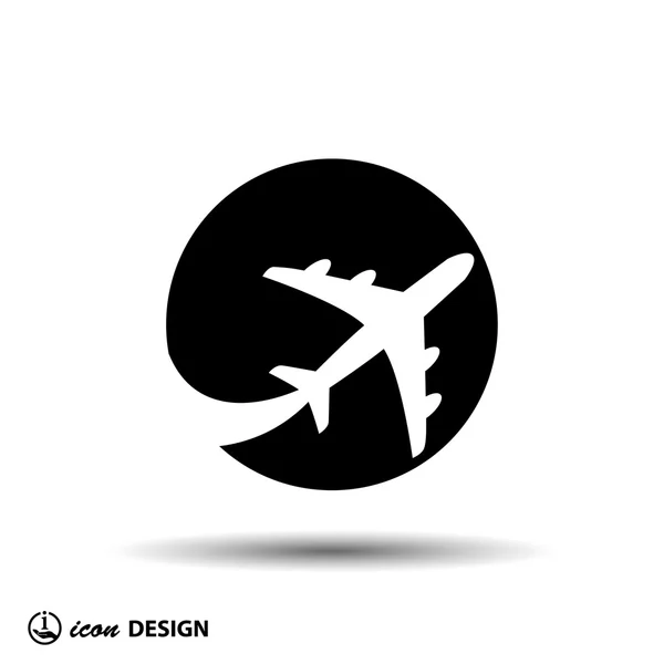 Pictograph of airplane icon — Stock Vector