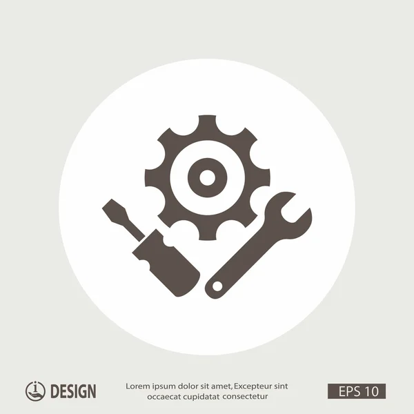 Pictograph of gears icon — Stock Vector