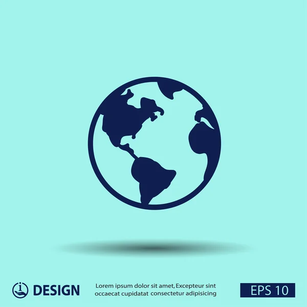 Pictograph van wereldbol icoon — Stockvector