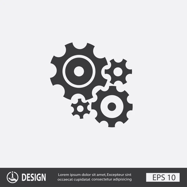 Pictograph of gears icon — Stock Vector