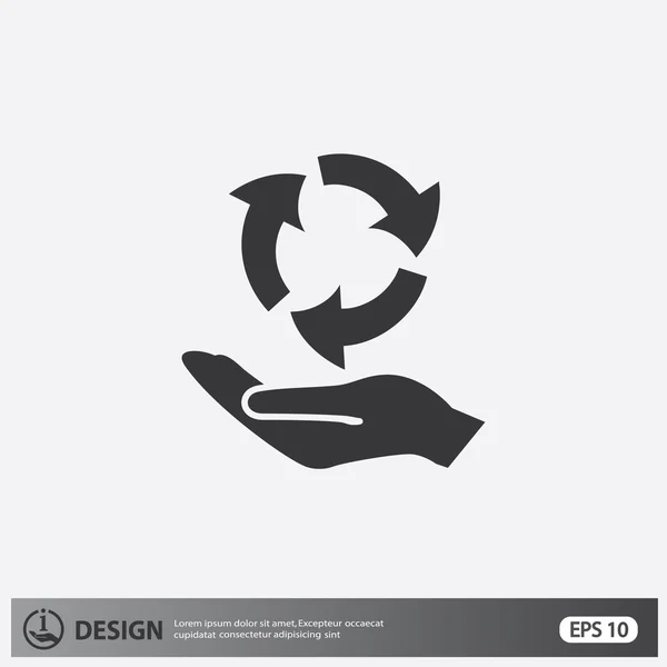 Pictograph voor eco in hand — Stockvector