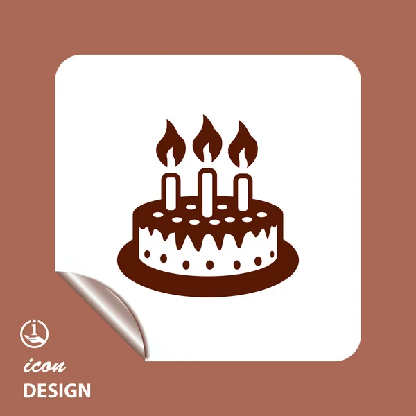 蛋糕与蜡烛图标 — 图库矢量图片