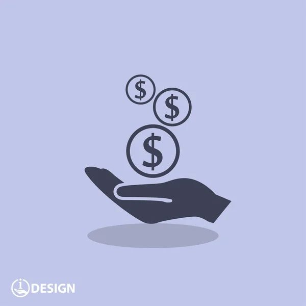 Pictografía del dinero en mano — Vector de stock