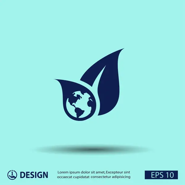 Eco signe avec feuilles — Image vectorielle