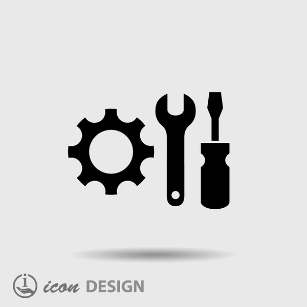 Pictograph of gear and tool — Stock Vector