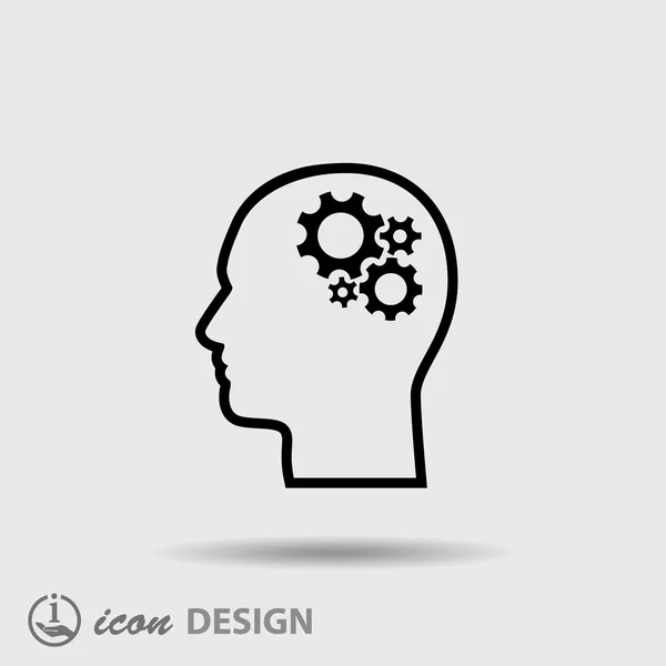 Piktogramm der Ausrüstung im Kopf — Stockvektor