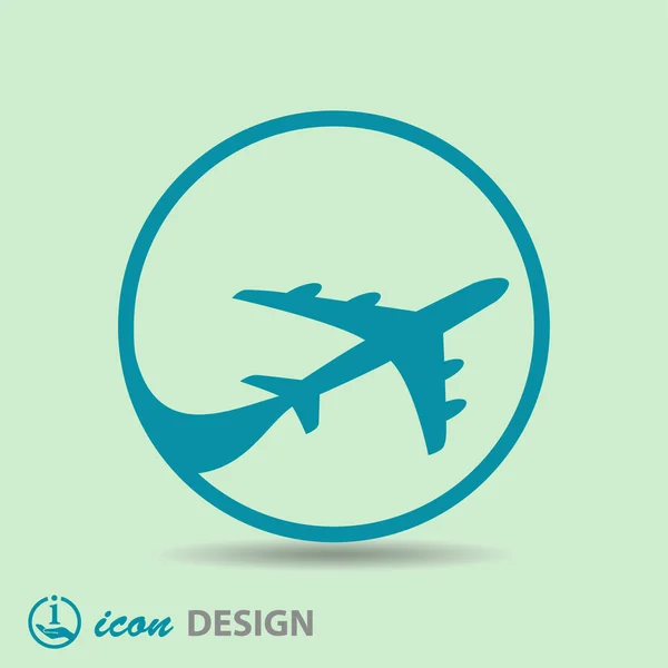 Pictograph of airplane icon — Stock Vector