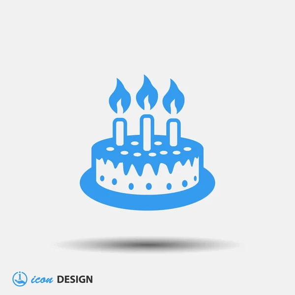 Cake with candles icon — Stock Vector