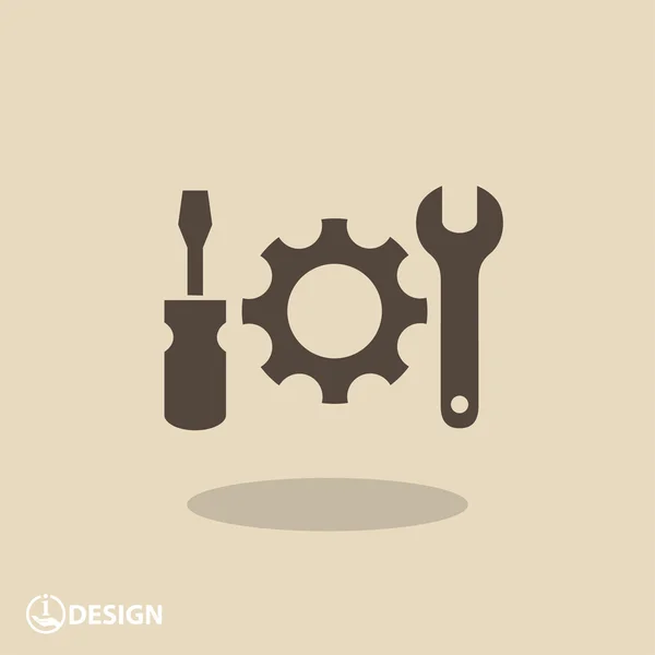 Pictograph of gear and tools — Stock Vector