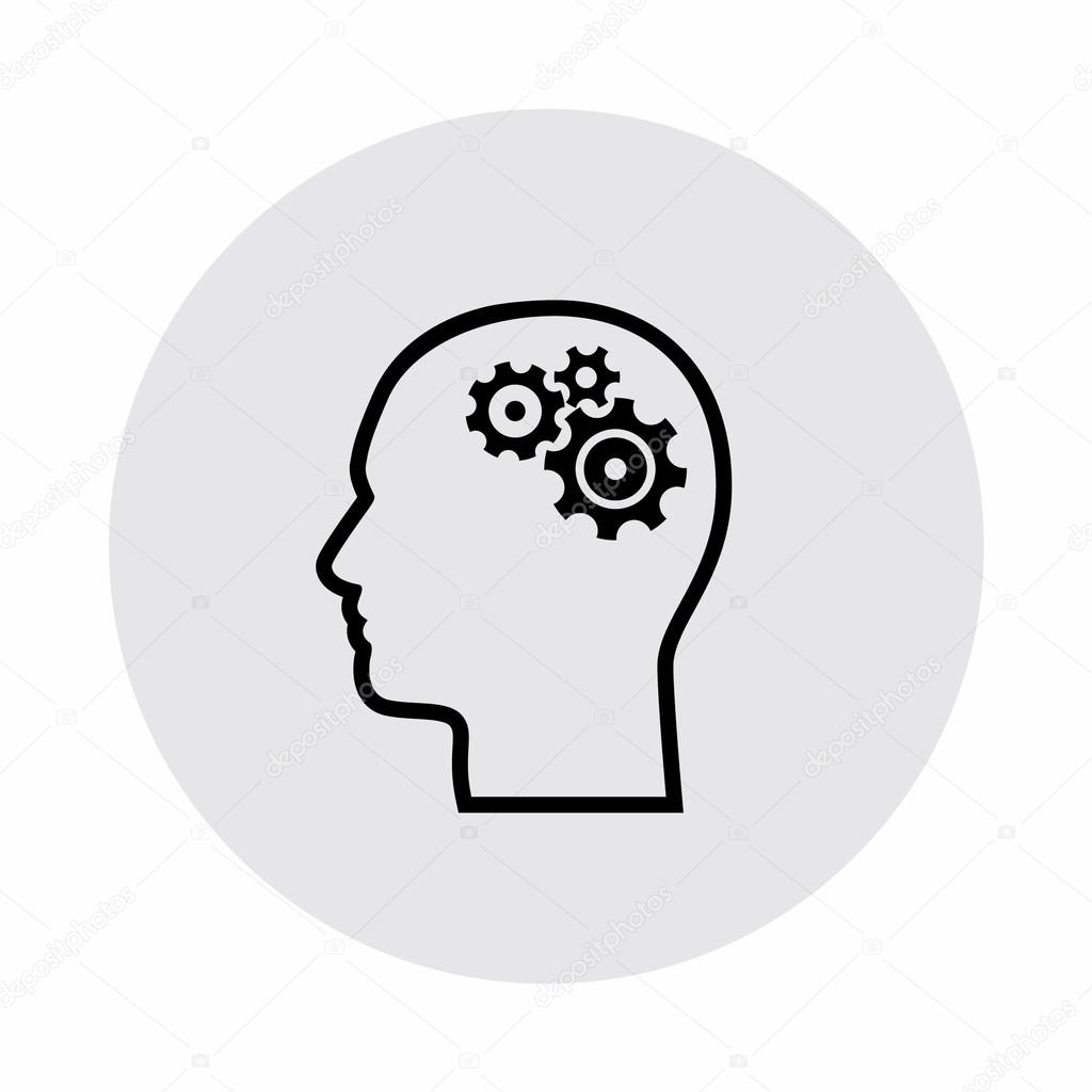 Pictograph of gears in head