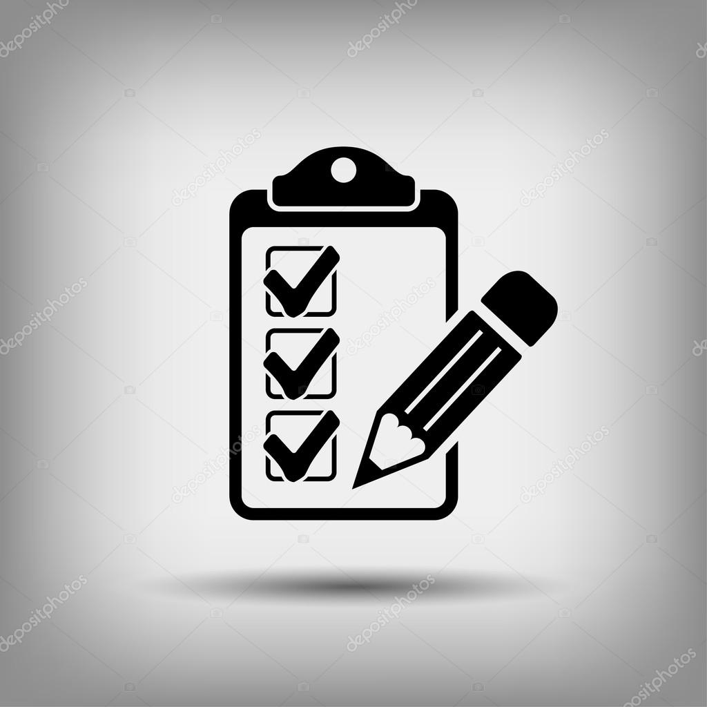 Pictograph of checklist and pen