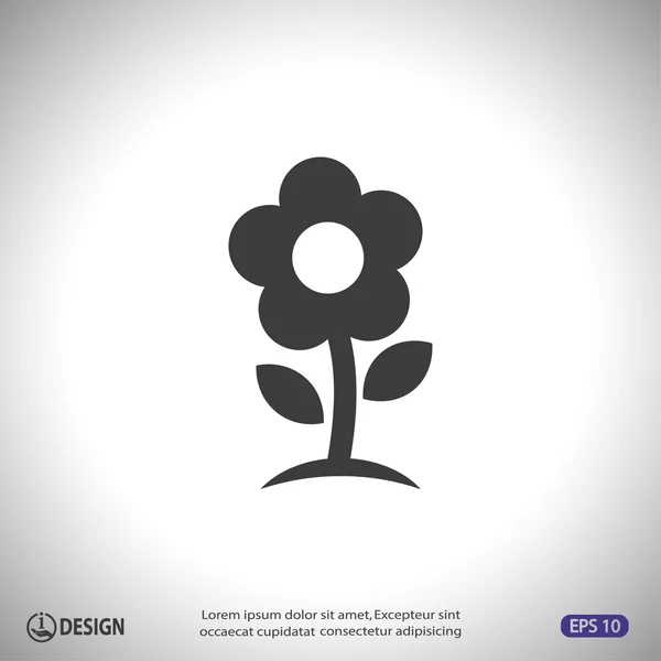 Pictografía de la silueta de flores — Vector de stock